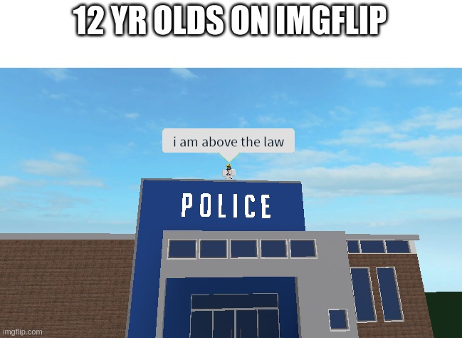 I am above the law | 12 YR OLDS ON IMGFLIP | image tagged in i am above the law | made w/ Imgflip meme maker