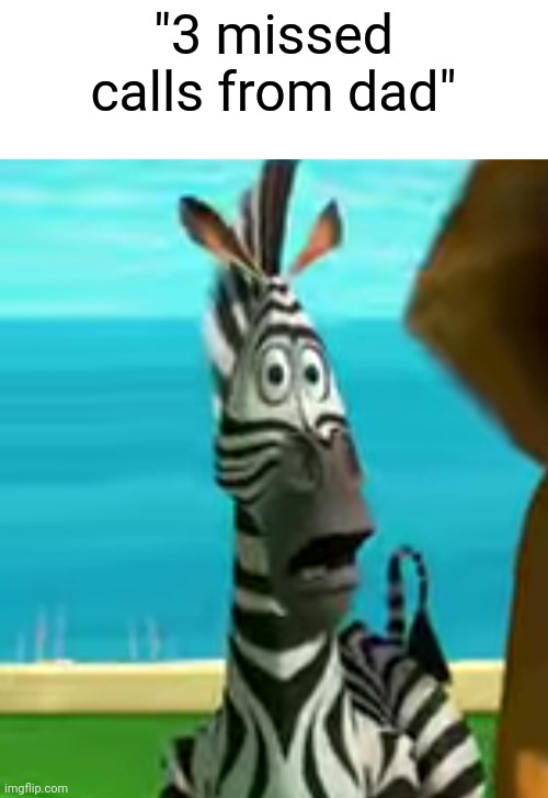 zebra dad pog | "3 missed calls from dad" | image tagged in pog | made w/ Imgflip meme maker