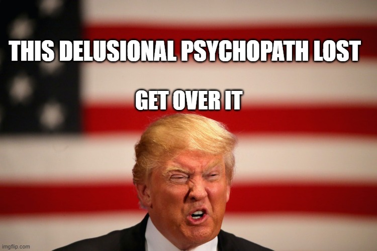 The Big Lie | THIS DELUSIONAL PSYCHOPATH LOST; GET OVER IT | image tagged in the big lie,trump is a loser,psychopath,traitor,liar,criminal | made w/ Imgflip meme maker