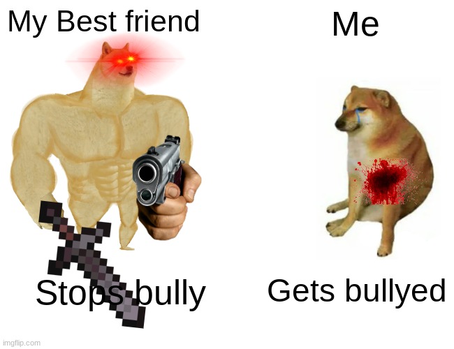 My BFF | My Best friend; Me; Gets bullyed; Stops bully | image tagged in memes,violence | made w/ Imgflip meme maker