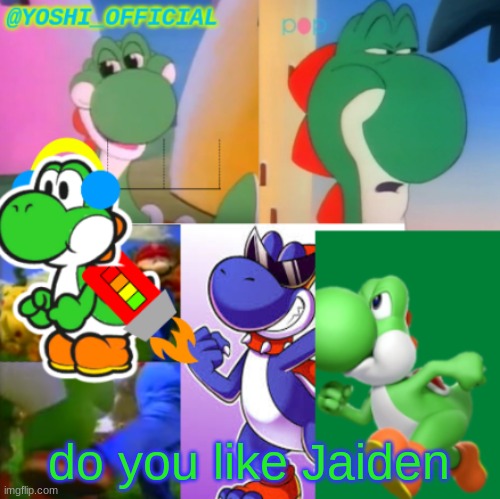 Yoshi_Official Announcement Temp v2 | do you like Jaiden | image tagged in yoshi_official announcement temp v2 | made w/ Imgflip meme maker