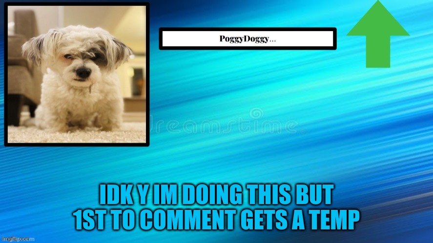 IDK Y IM DOING THIS BUT 1ST TO COMMENT GETS A TEMP | image tagged in poggydoggy temp | made w/ Imgflip meme maker