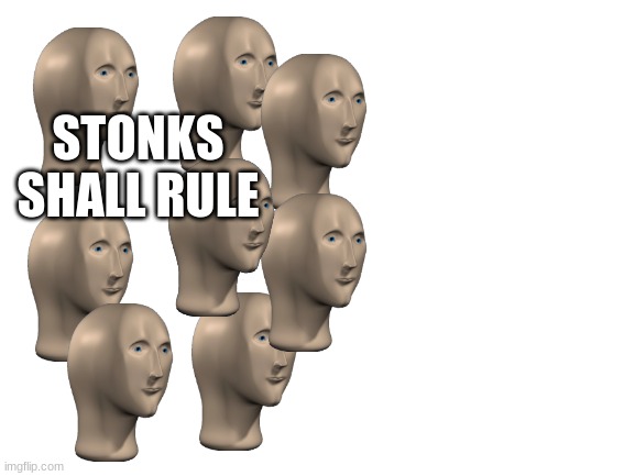 Blank White Template | STONKS SHALL RULE | image tagged in blank white template | made w/ Imgflip meme maker