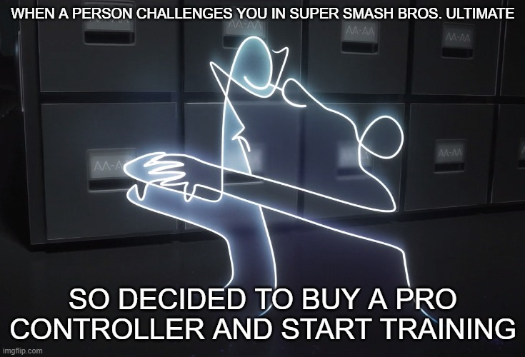 Terry Soul |  WHEN A PERSON CHALLENGES YOU IN SUPER SMASH BROS. ULTIMATE; SO DECIDED TO BUY A PRO CONTROLLER AND START TRAINING | image tagged in terry soul | made w/ Imgflip meme maker