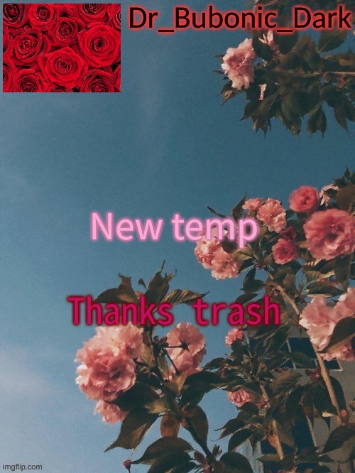 Bubonics Rose Temp (thanks Trash!) | New temp; Thanks trash | image tagged in bubonics rose temp thanks trash | made w/ Imgflip meme maker