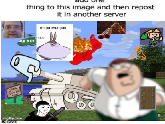 what the... | image tagged in minecraft,amogus,plane,big chungus,guns | made w/ Imgflip meme maker