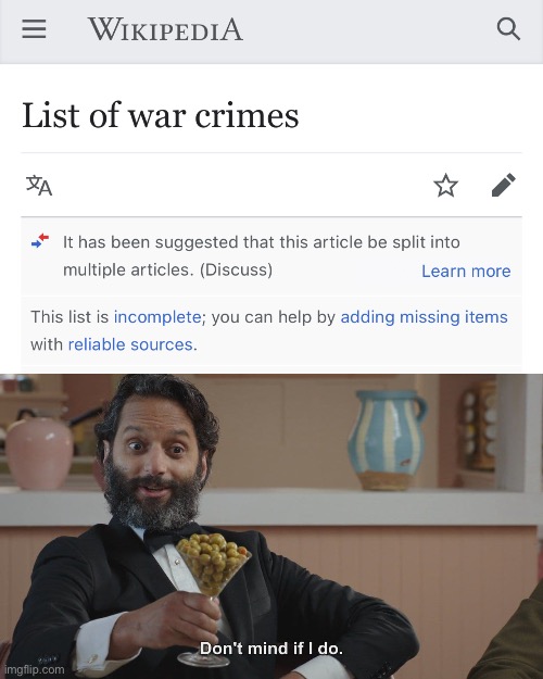 Who wants to commit war crimes with me? (Lol imagine a protogen committing war crimes) | image tagged in don t mind if i do | made w/ Imgflip meme maker