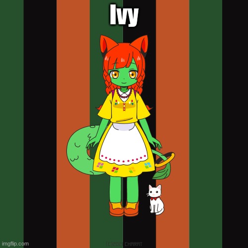 the cat is her stuffed animal | Ivy | image tagged in charat | made w/ Imgflip meme maker