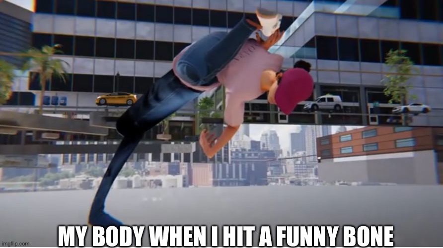 MY BODY WHEN I HIT A FUNNY BONE | image tagged in gray | made w/ Imgflip meme maker