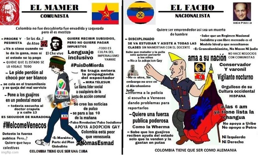 la diferencia entre un fascista y un comunista | image tagged in el mamerto y el facho | made w/ Imgflip meme maker