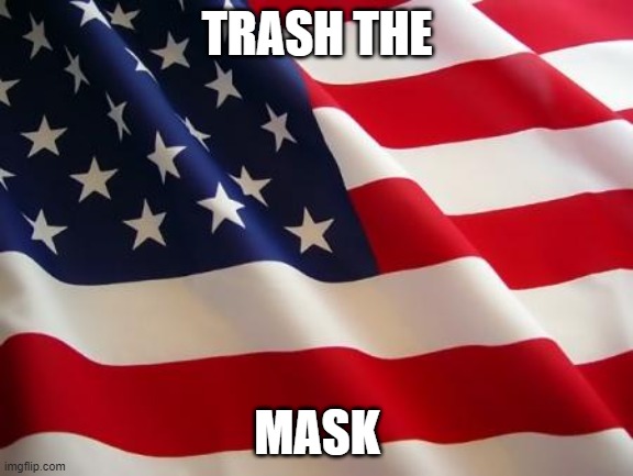 American flag | TRASH THE; MASK | image tagged in american flag | made w/ Imgflip meme maker