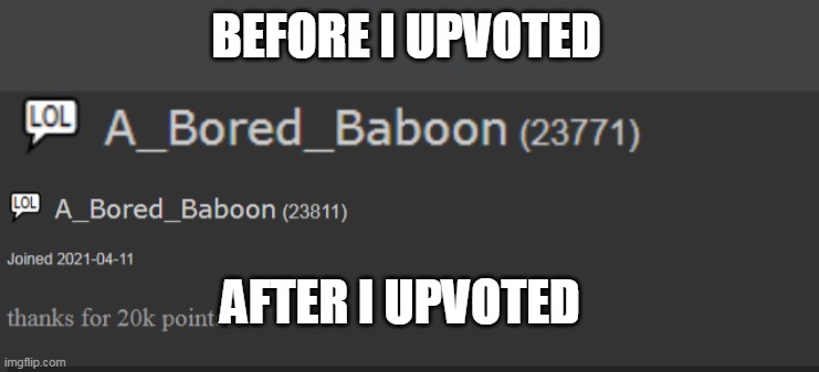 BEFORE I UPVOTED AFTER I UPVOTED | made w/ Imgflip meme maker
