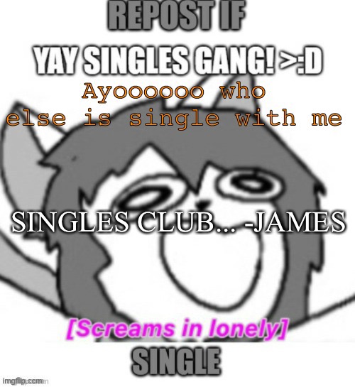 SINGLES CLUB... -JAMES | made w/ Imgflip meme maker