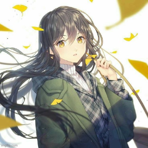HEAVEN DONT U DARE | image tagged in anime girl with brown hair and gold eyes | made w/ Imgflip meme maker