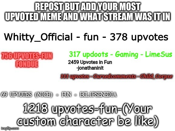 2459 Upvotes in Fun
-jonathaninit | made w/ Imgflip meme maker