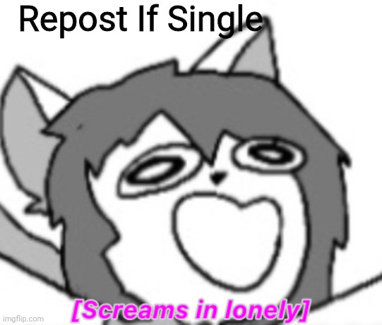 Psychocat screams in lonely | Repost If Single | image tagged in psychocat screams in lonely | made w/ Imgflip meme maker
