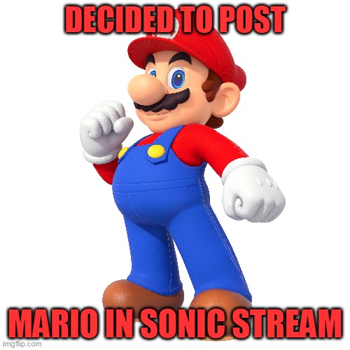 DECIDED TO POST; MARIO IN SONIC STREAM | made w/ Imgflip meme maker
