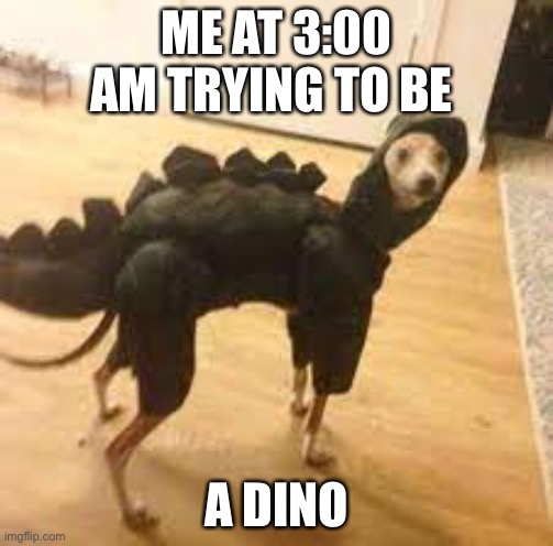ME AT 3:00 AM TRYING TO BE; A DINO | image tagged in funny memes | made w/ Imgflip meme maker