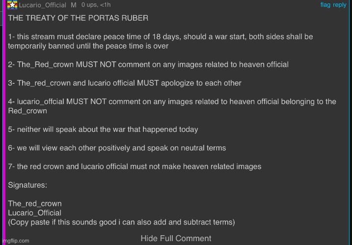 Me and lucario made a treaty (it was supposed to be earlier) | made w/ Imgflip meme maker