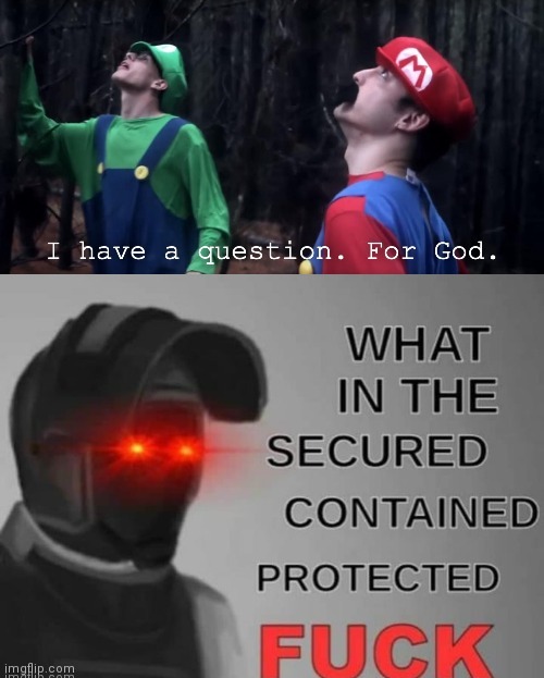 I have a question, for god+WTF SCP | image tagged in i have a question for god wtf scp | made w/ Imgflip meme maker