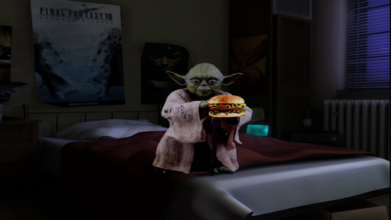 High Quality Yoda burger Blank Meme Template