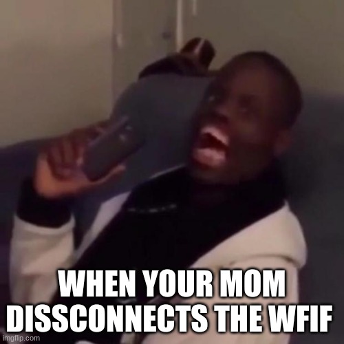 uhh | WHEN YOUR MOM DISSCONNECTS THE WFIF | image tagged in deez nuts | made w/ Imgflip meme maker