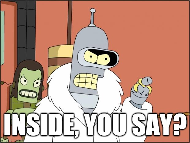 Bender Meme | INSIDE, YOU SAY? | image tagged in memes,bender | made w/ Imgflip meme maker