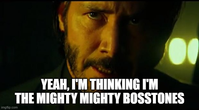 John Wick | YEAH, I'M THINKING I'M THE MIGHTY MIGHTY BOSSTONES | image tagged in john wick | made w/ Imgflip meme maker