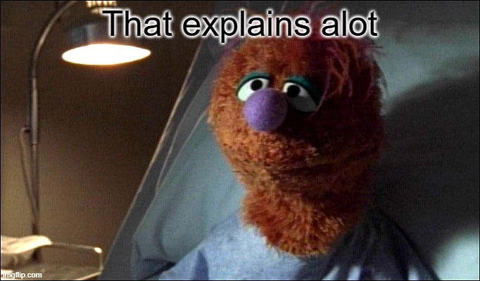 scrubs muppet that explains x | That explains alot | image tagged in scrubs muppet that explains x | made w/ Imgflip meme maker