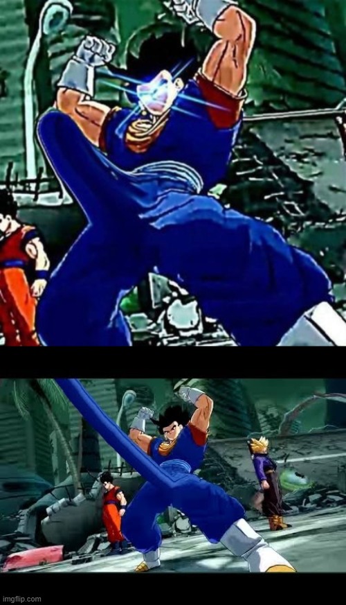 I see Vegito will start the battle with his "spirit sword" | image tagged in horny vegito,yosha boner | made w/ Imgflip meme maker