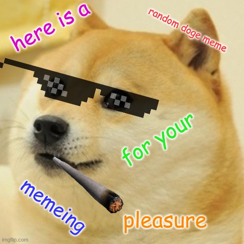 DOGE YASSS | here is a; random doge meme; for your; memeing; pleasure | image tagged in memes,doge | made w/ Imgflip meme maker
