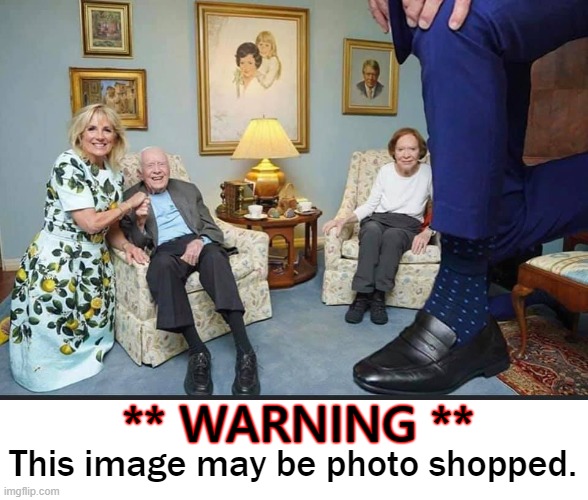 Giant heads, tiny bodies and clown feet. The Grand Deception continues. | ** WARNING **; This image may be photo shopped. | image tagged in joe biden,fake news,nwo,globalist,communism | made w/ Imgflip meme maker