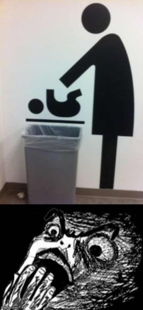 Being thrown in trash sign | image tagged in gasp rage face w/ hand,trash,dark humor,memes,meme,signs | made w/ Imgflip meme maker