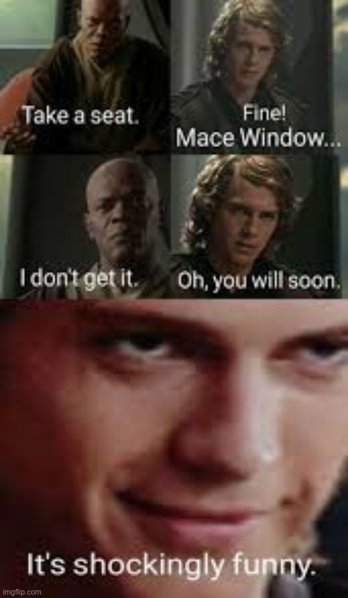 He went out the windu | image tagged in mace windu,puns,dark humor,funny,star wars | made w/ Imgflip meme maker
