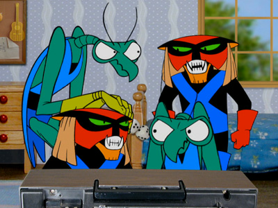 High Quality The Brak Show Brak and Zorak with their past selves Blank Meme Template