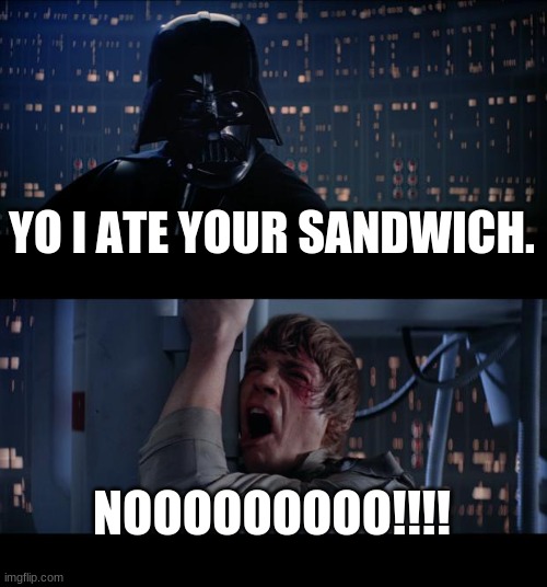 Sandwich | YO I ATE YOUR SANDWICH. NOOOOOOOOO!!!! | image tagged in memes | made w/ Imgflip meme maker