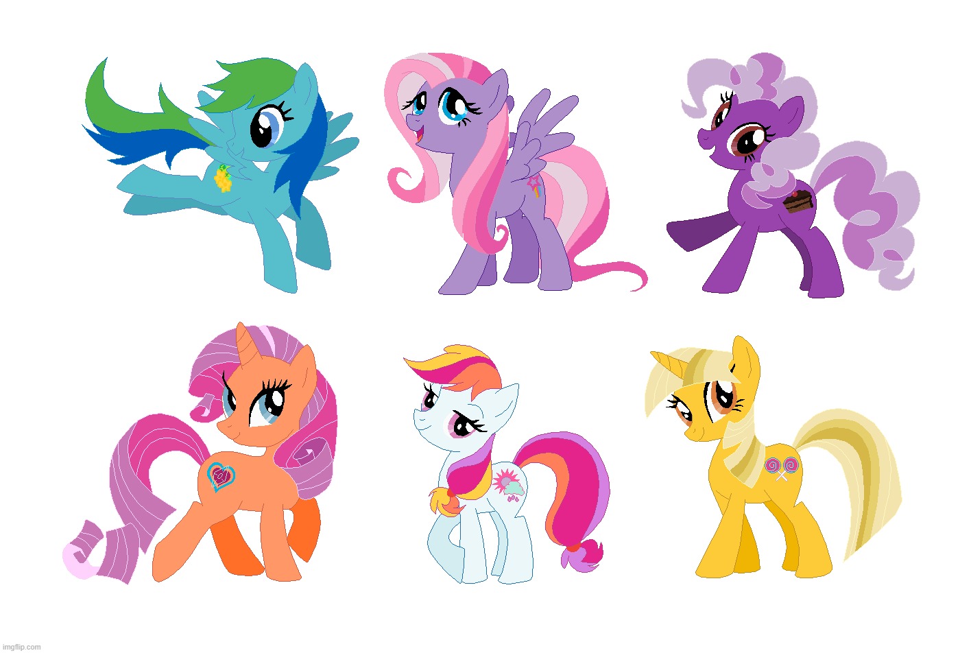 G3 Character Mane 6 recolors | image tagged in my little pony friendship is magic | made w/ Imgflip meme maker