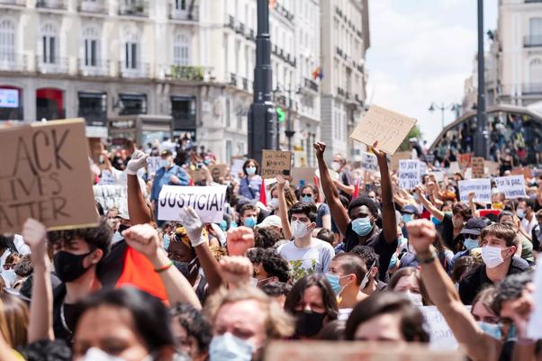 BLM protest Spain Blank Meme Template