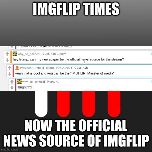 Imgflip Logo | IMGFLIP TIMES; NOW THE OFFICIAL NEWS SOURCE OF IMGFLIP | image tagged in imgflip logo | made w/ Imgflip meme maker