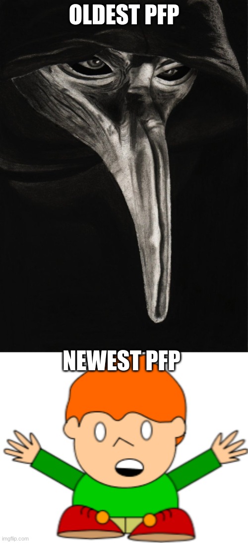 OLDEST PFP; NEWEST PFP | image tagged in scp-049,pico | made w/ Imgflip meme maker