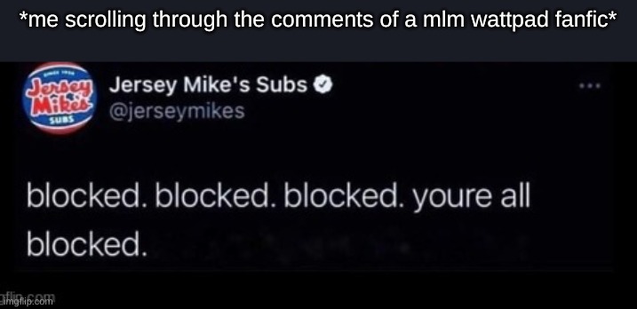 I hate wattpad comment sections lol | *me scrolling through the comments of a mlm wattpad fanfic* | made w/ Imgflip meme maker
