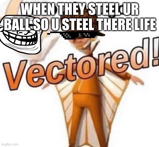 You just got vectored | WHEN THEY STEEL UR BALL SO U STEEL THERE LIFE | image tagged in you just got vectored | made w/ Imgflip meme maker