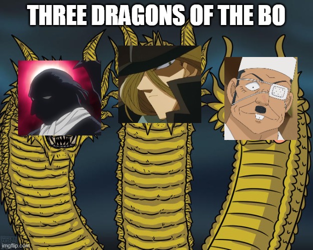 Three-headed Dragon | THREE DRAGONS OF THE BO | image tagged in three-headed dragon,OneTruthPrevails | made w/ Imgflip meme maker