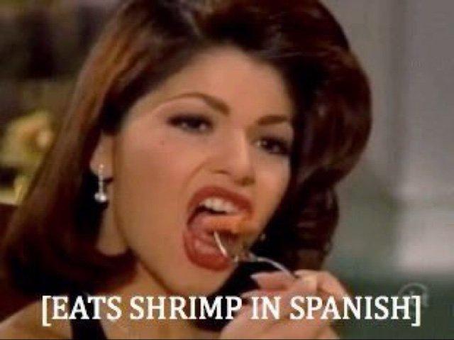 Eats Shrimp in Spanish Blank Meme Template