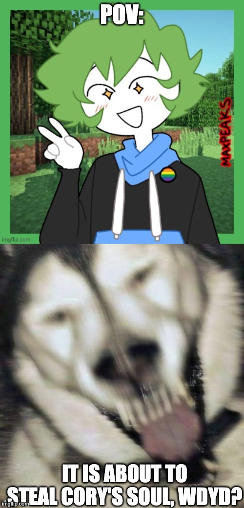 I got permission from Super_Dreamio to use his Cory OC to make this post. Credits to him! | POV:; IT IS ABOUT TO STEAL CORY'S SOUL, WDYD? | image tagged in s c a r y b o i | made w/ Imgflip meme maker