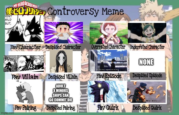 after accidentally closing all the tabs 4 times i finished | NONE; ADULT X MINORS SHIPS CAN GO COMMIT DIE | made w/ Imgflip meme maker