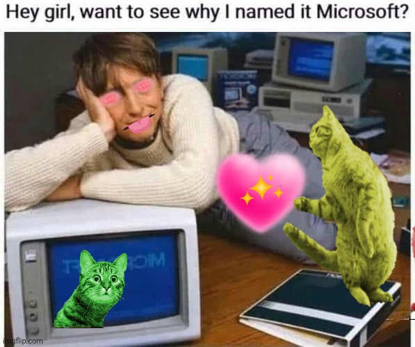 Bill Vaxx microsoftie scares raycats | image tagged in raycat | made w/ Imgflip meme maker