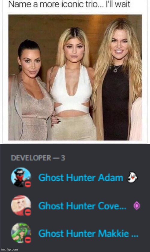 discord.gg/bloxbyte | image tagged in name a more iconic trio | made w/ Imgflip meme maker