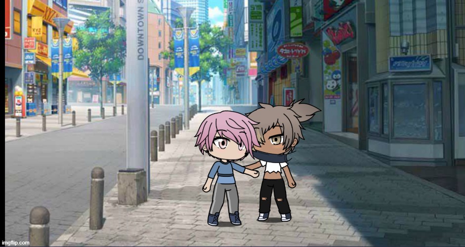 I decided to make a couple in a world where pink hair and eyes are banned. Credit goes to Lunime for gacha | made w/ Imgflip meme maker
