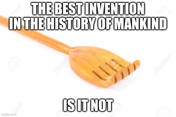 Its a back scratcher btw | THE BEST INVENTION IN THE HISTORY OF MANKIND; IS IT NOT | image tagged in memes,funny,funny memes | made w/ Imgflip meme maker